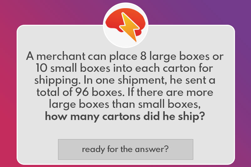 How many cartons did he ship?